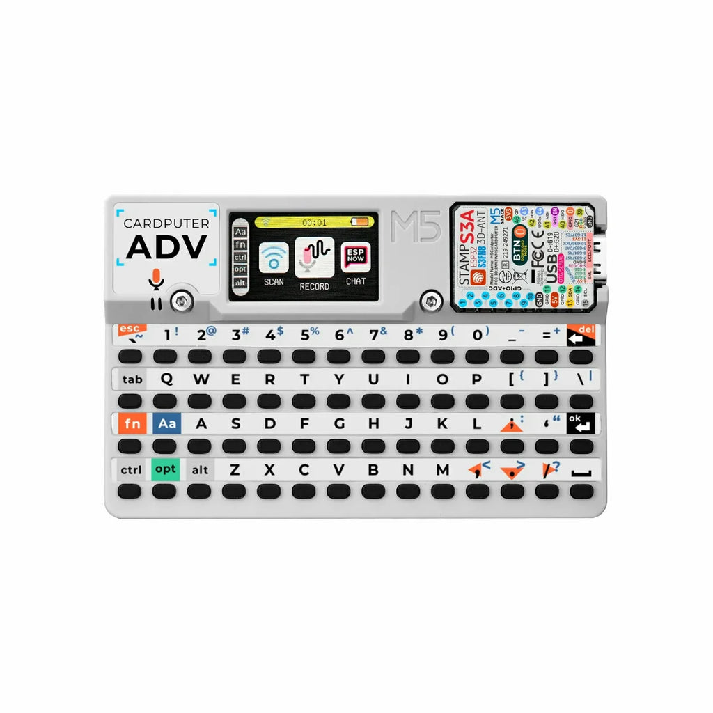 Cardputer ADV visto de cima com teclado de 56 teclas