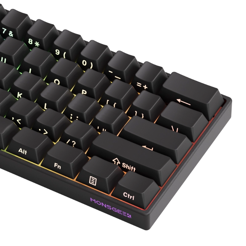 Detalhe das teclas do FUN60 Pro preto