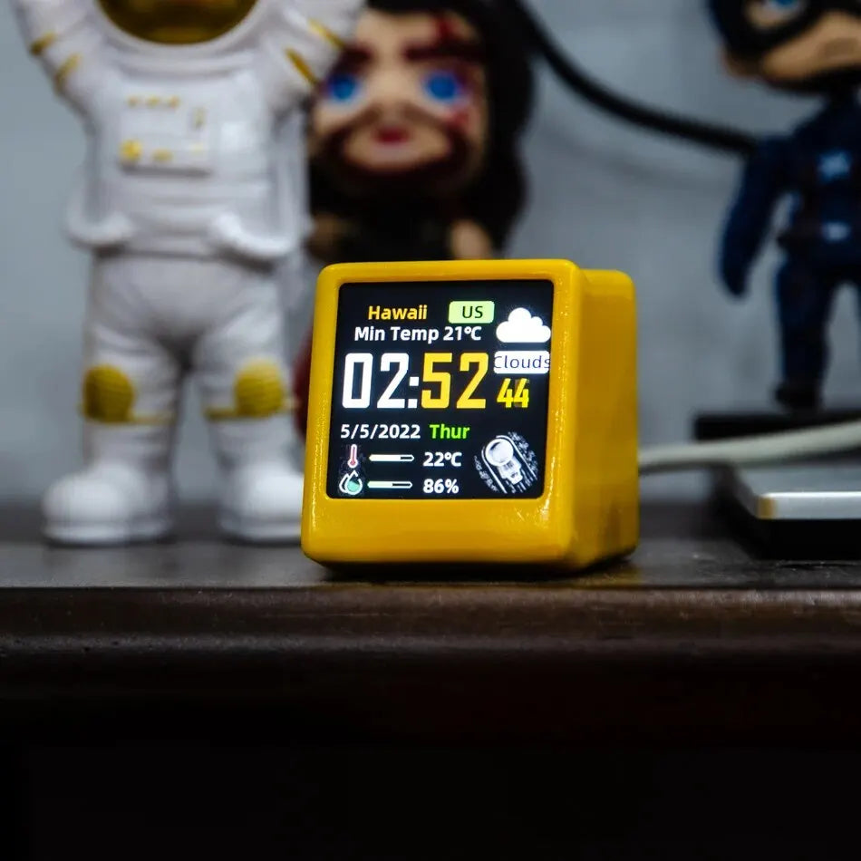 Mini Relógio GeekMagic Wi-Fi – Tela IPS com Clima e GIFs