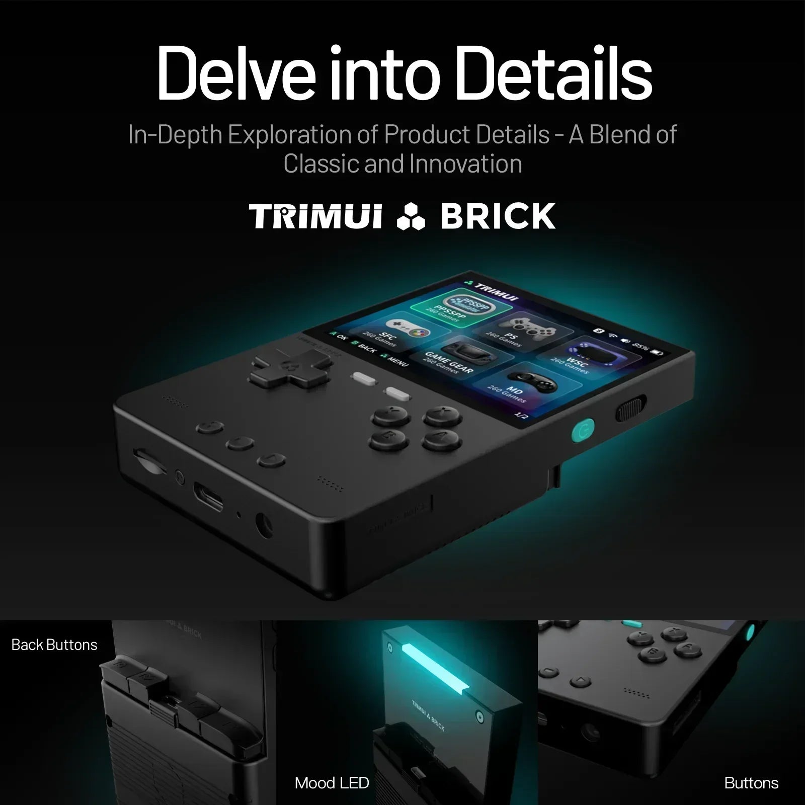 AMPOWN Trimui BRICK Console Retro 3.2" Linux + 13000 Jogos