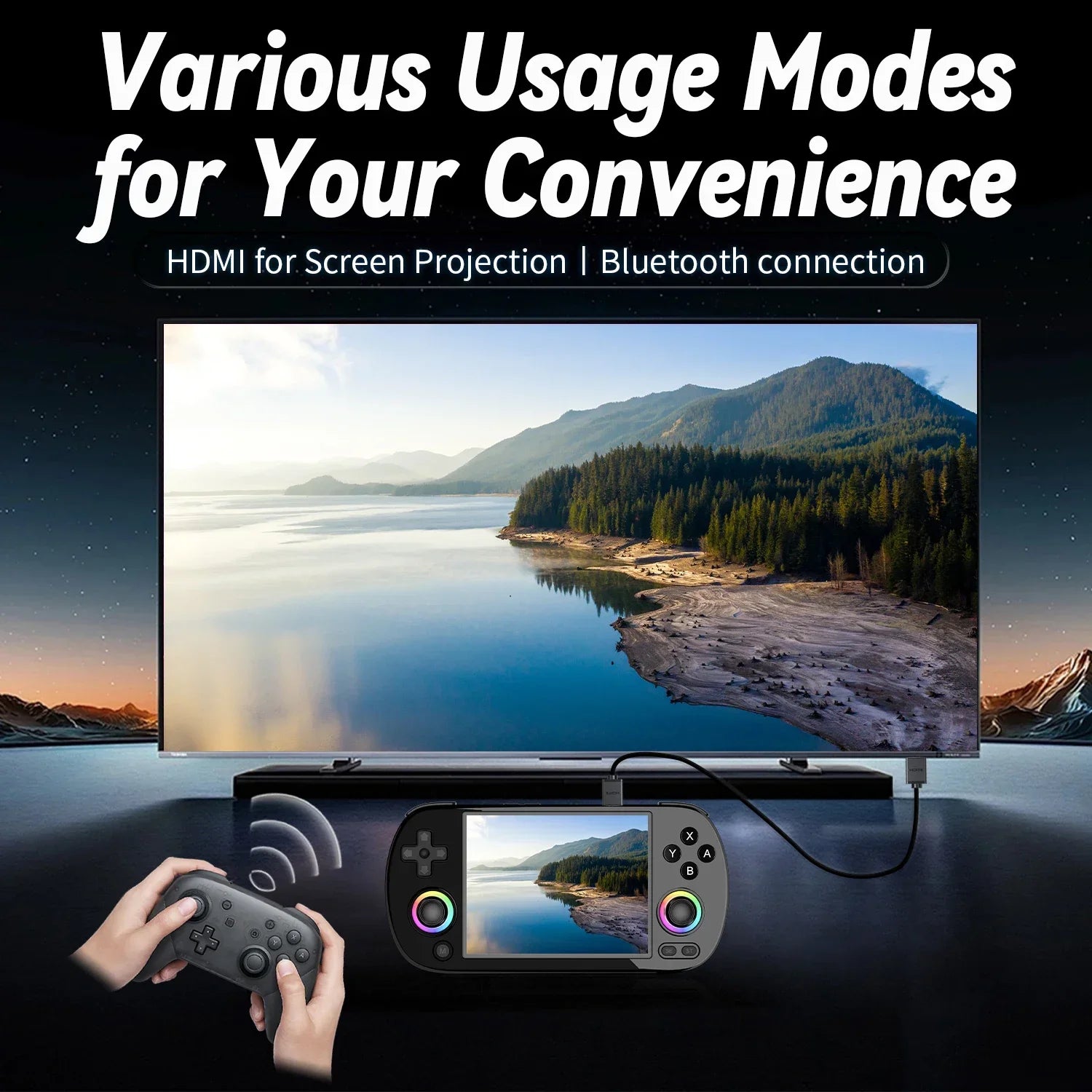 ANBERNIC RG40XX H 64 Bit Linux Retro Handheld Game Console 4.0'' IPS Screen Supports 5G WiFi Bluetooth HDMI-TV Output RG40XXH