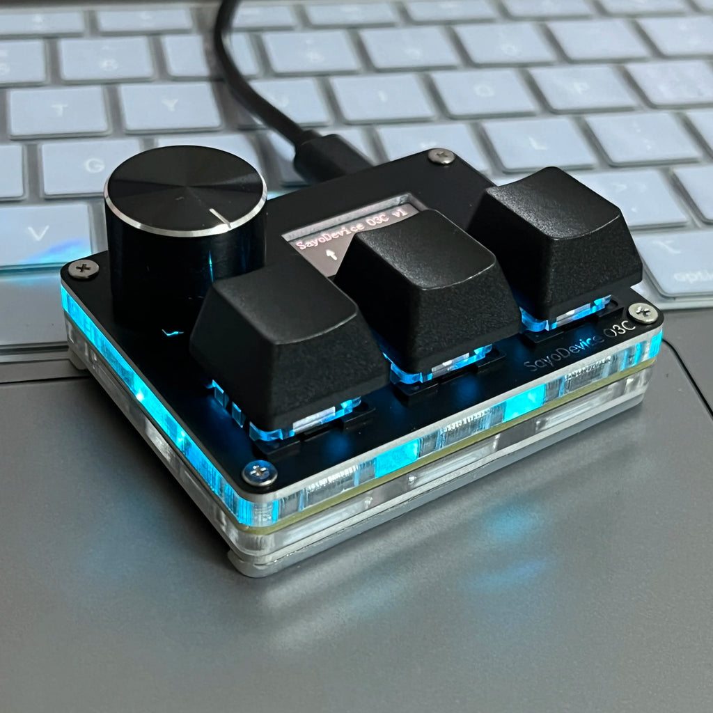 Mini Teclado Magnético SayoDevice O3C – 3 Teclas Hall com Knob (osu!)