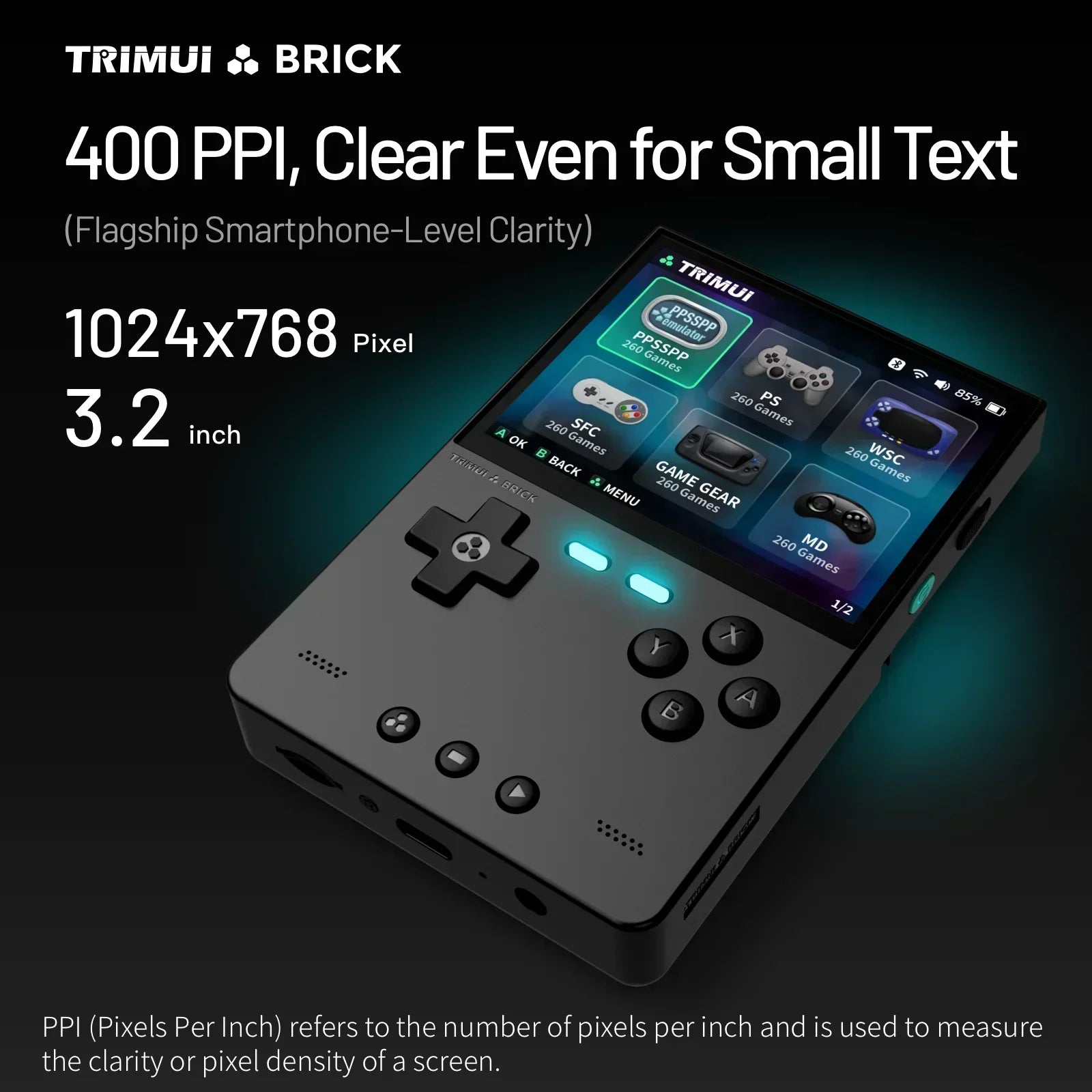AMPOWN Trimui BRICK Console Retro 3.2" Linux + 13000 Jogos